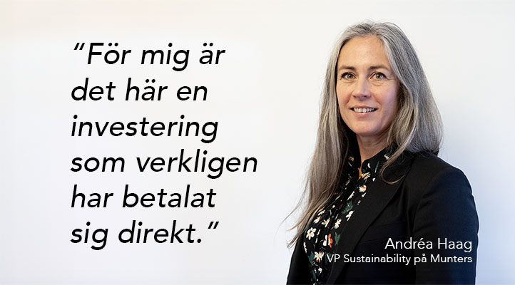 Andréa Haag, VP Sustainability på Munters berättar om värdet hon har fått av EFL:s Styrelseprogram