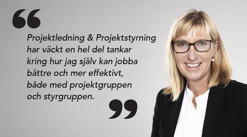 Carina Östman från TePe berättar om EFL:s Projektledning och projektstyrnings kurs