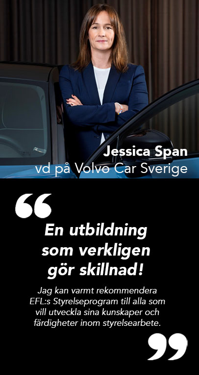 Jessica Span, VD på Volvo Car Sverige om EFL:s Styrelseprogram