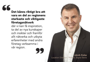 Jakob Kulas om att Sopra Steria är medlemmar i EFL:s Företagsnätverk