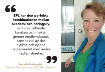Isabella Holmquist på ECOMAL om att de blir medlemmar i EFL:s Företagsnätverk