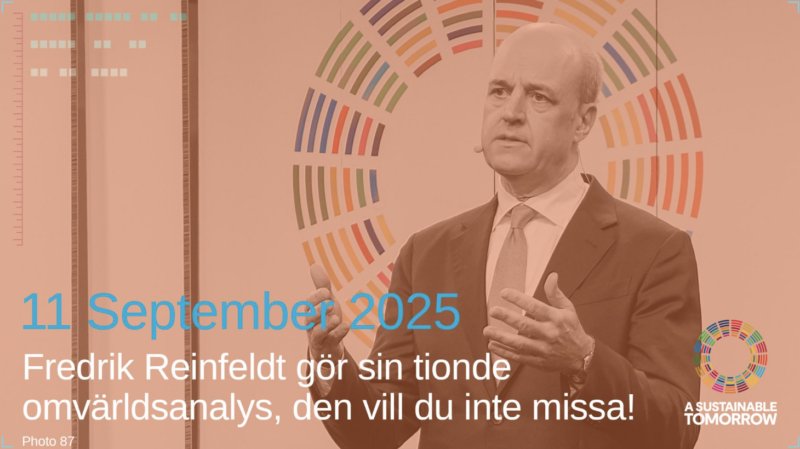 Fredrik Reinfeldt är talare på A sustainable tomorrow