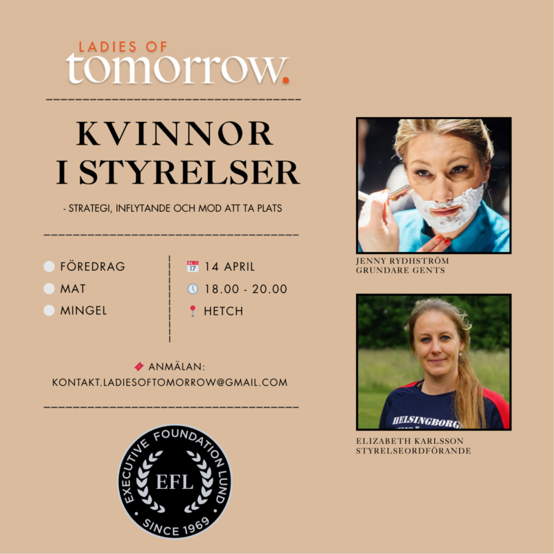 Event om kvinnor i styrelser tillsammans med Ladies of tomorrow
