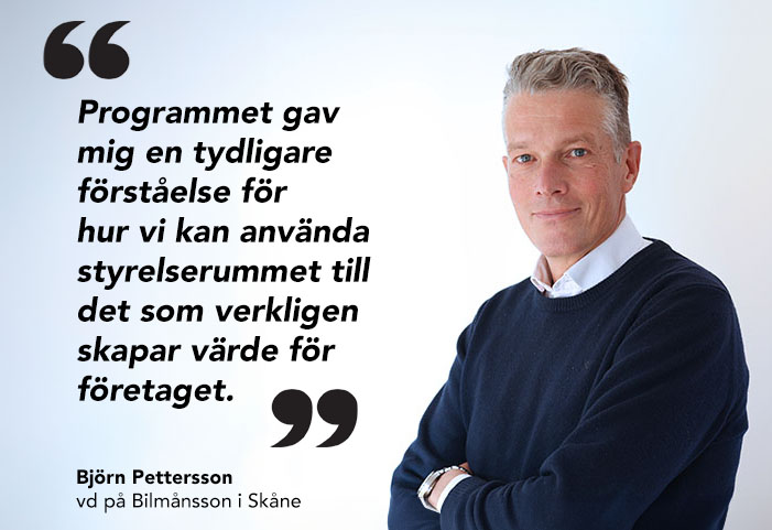 Björn Pettersson, vd på Bilmånsson i Skåne om EFL:s Styrelseprogram